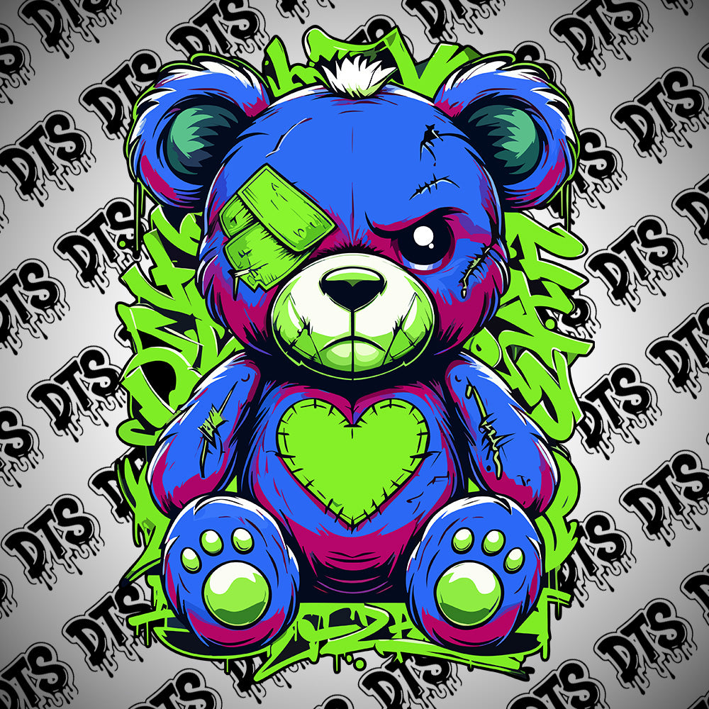 Hyper Color Graffiti Bear Sticker pack