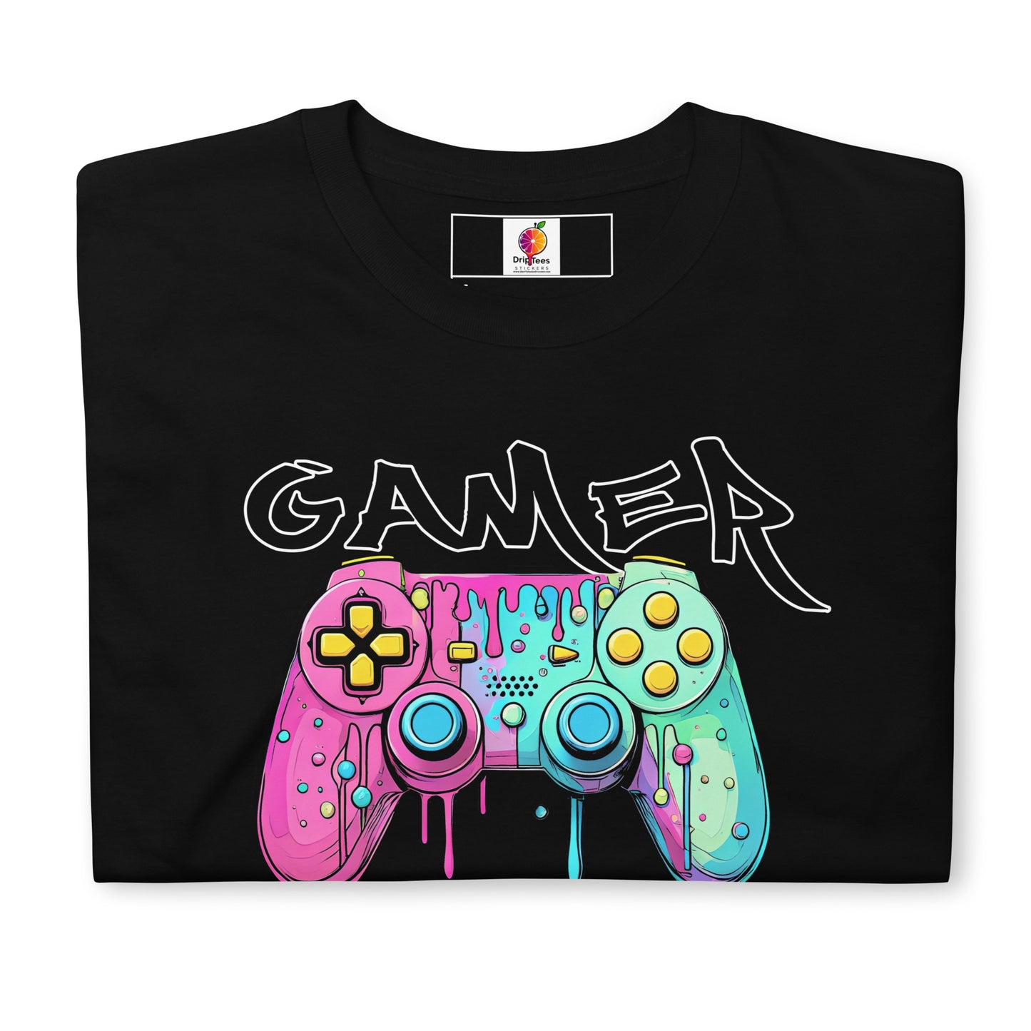 Neon Splash – Cotton Candy Drip Controller Unisex T-Shirt