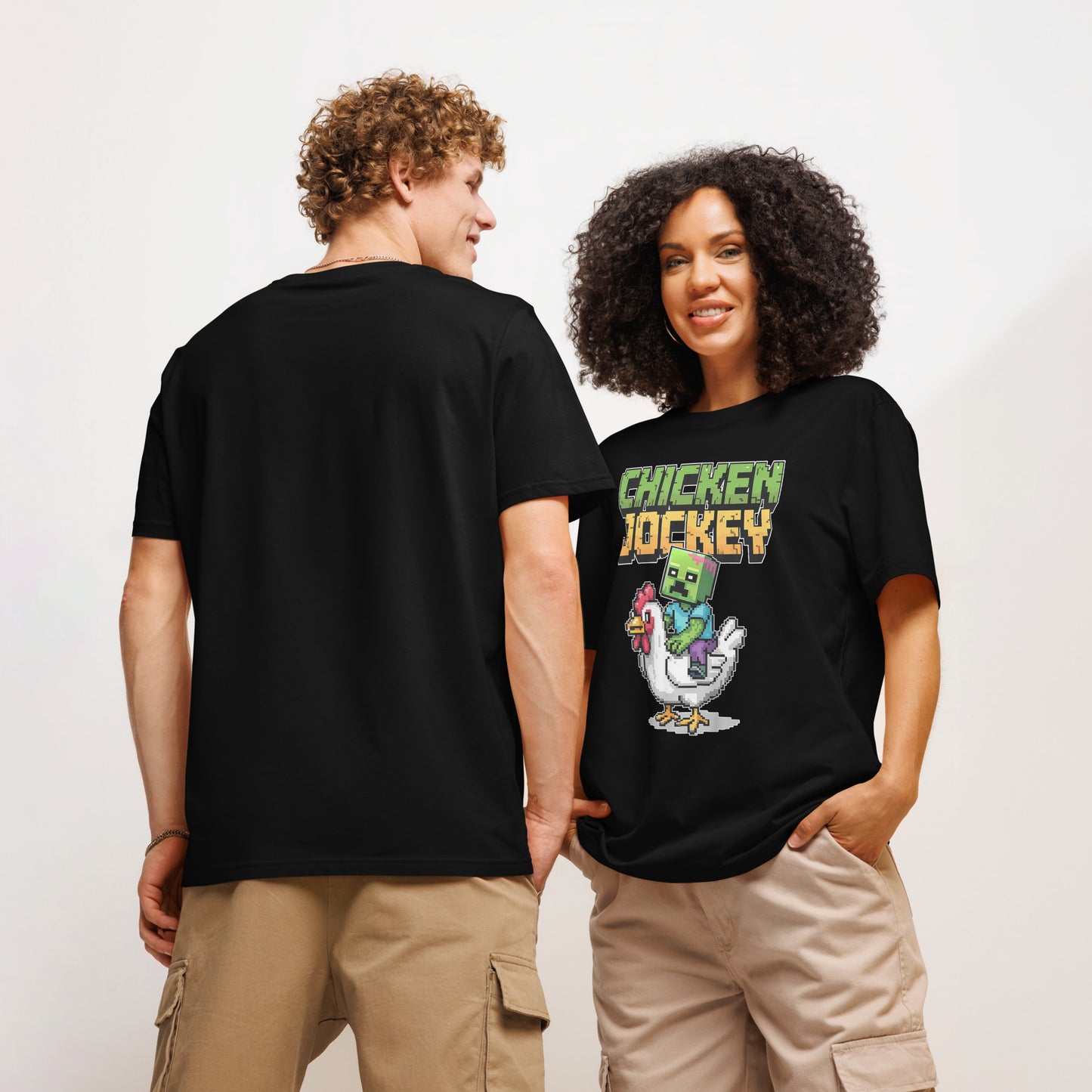 Chicken Jockey Unisex Pixel Mob Rider T-Shirt