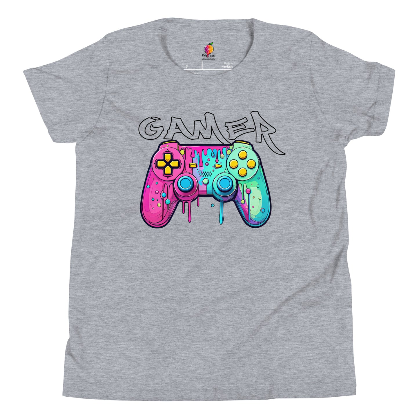 Gamer Pink and Teal Youth Unisex T-Shirt
