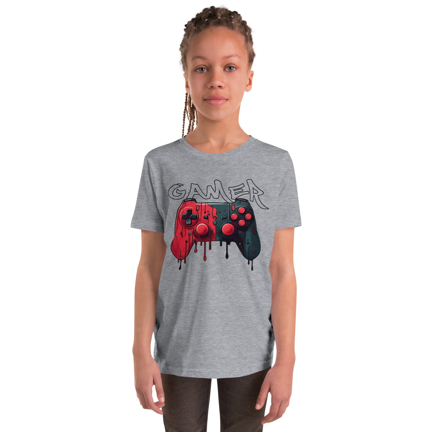 Gamer Black and Red Youth Unisex T-Shirt