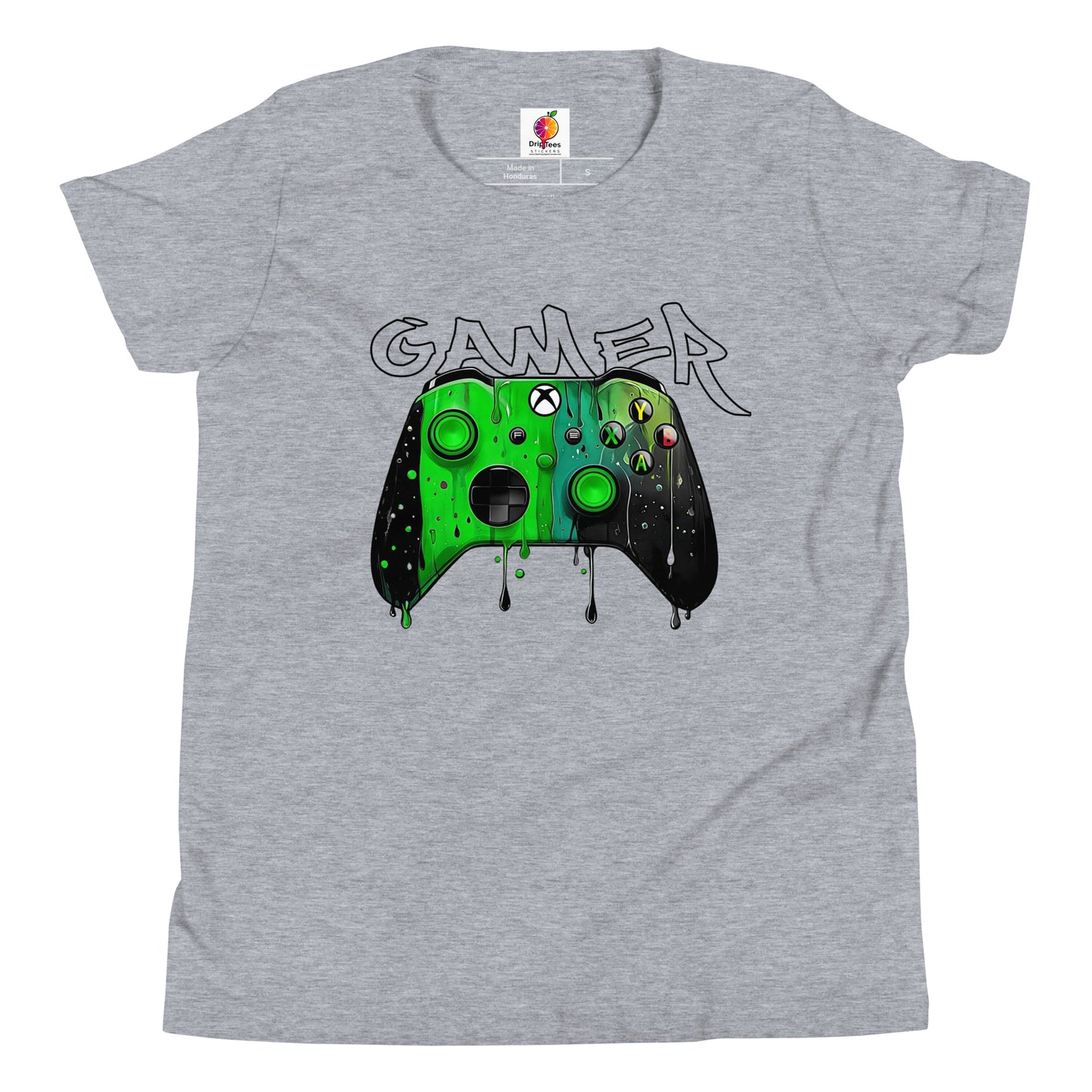 Gamer Green and Black Youth Unisex T-Shirt