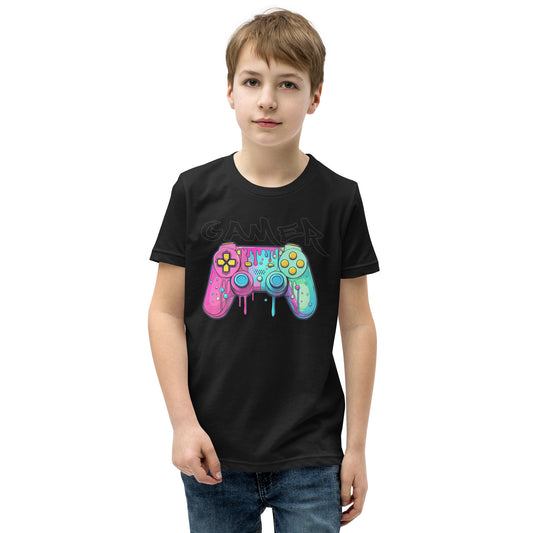 Gamer Pink and Teal Youth Unisex T-Shirt