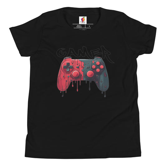 Gamer Black and Red Youth Unisex T-Shirt