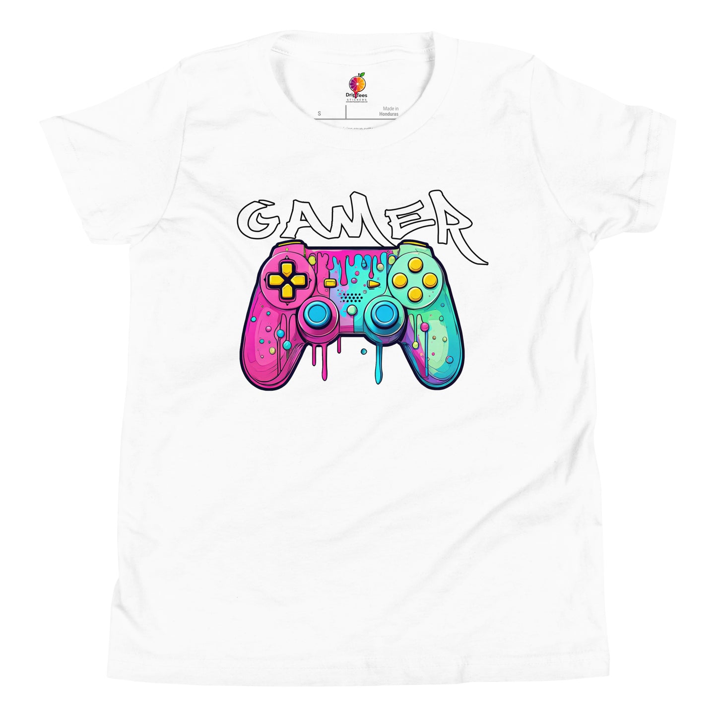 Gamer Pink and Teal Youth Unisex T-Shirt
