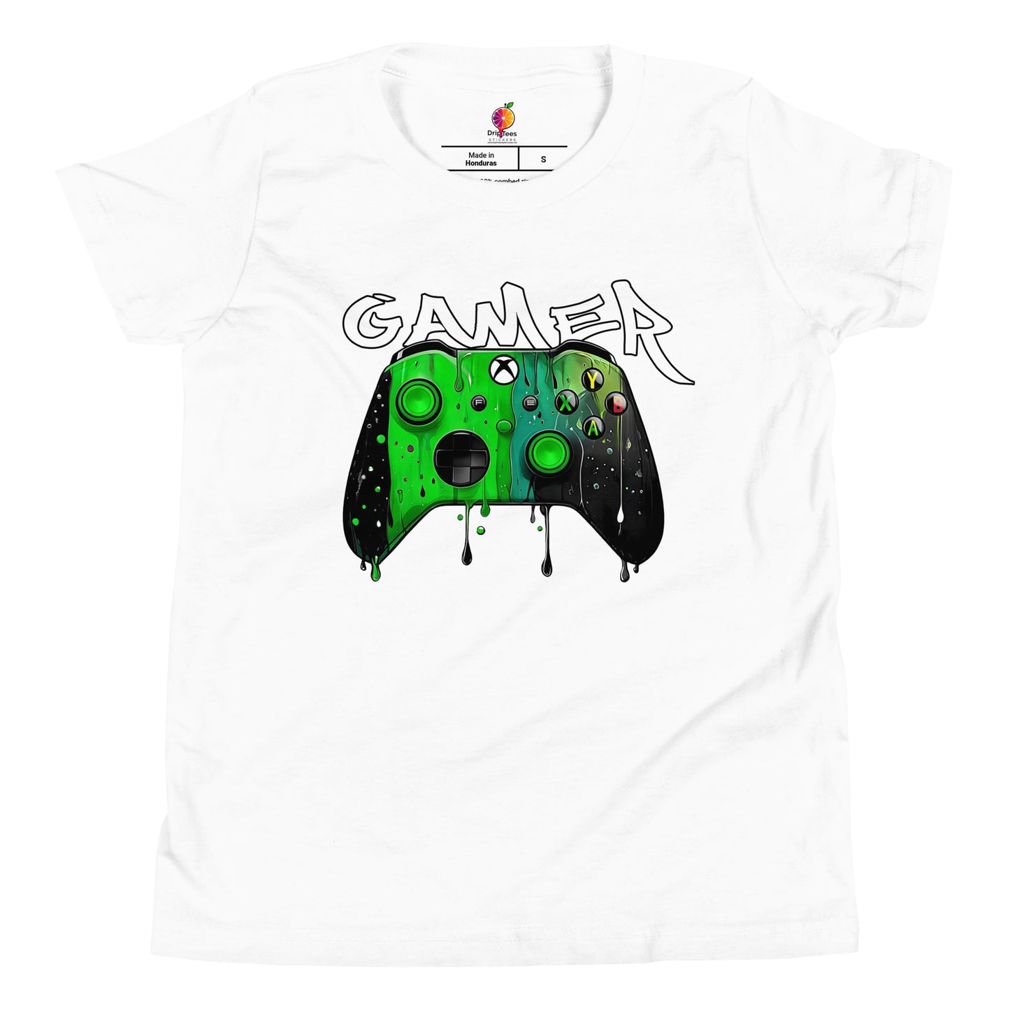 Gamer Green and Black Youth Unisex T-Shirt