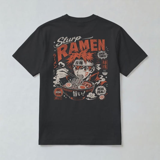 Retro Ramen - Unisex organic ribbed neck t-shirt