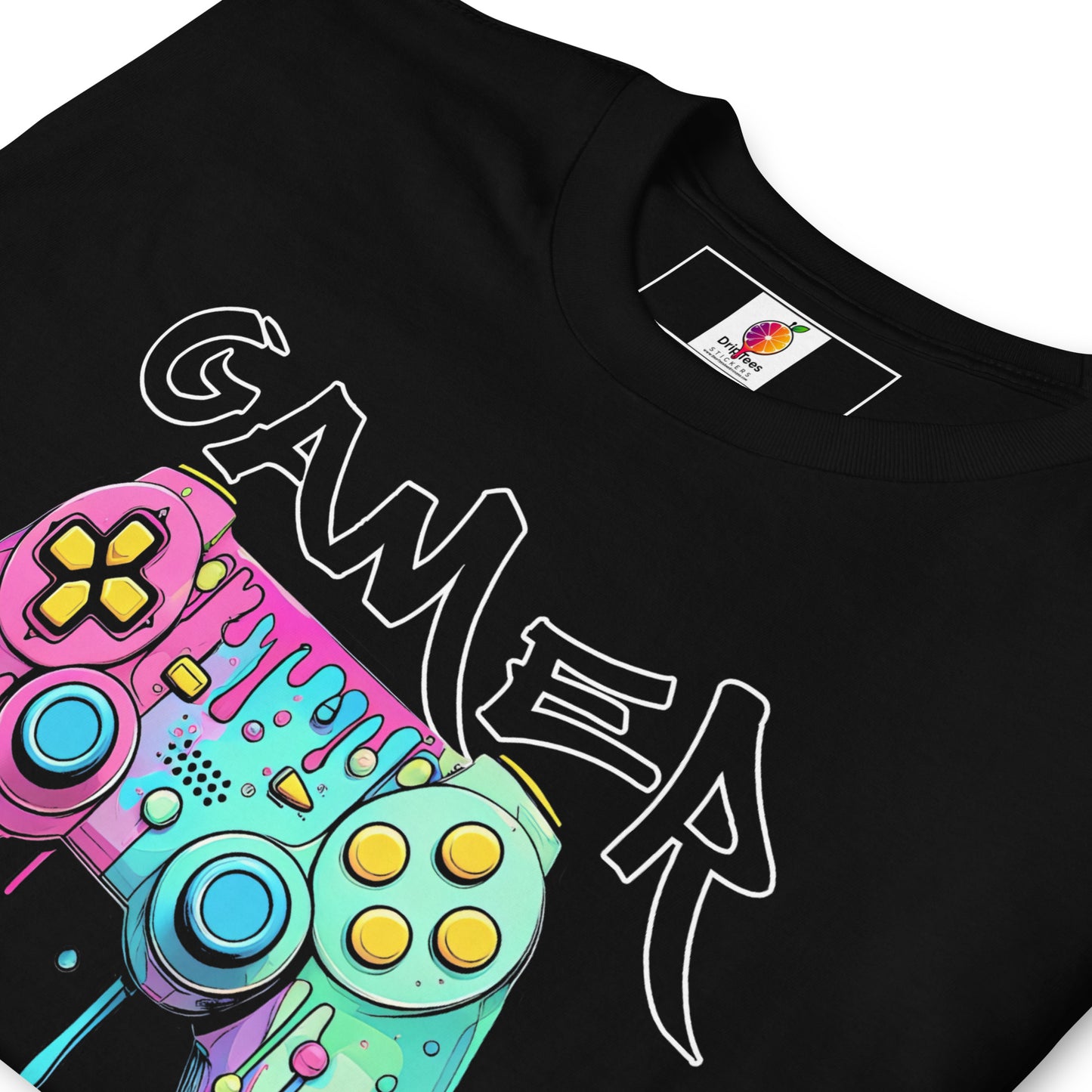Neon Splash – Cotton Candy Drip Controller Unisex T-Shirt